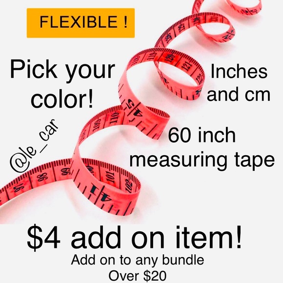60 inch flexible Measuring tape- Inches + cm - pick your color! - Picture 3 of 3